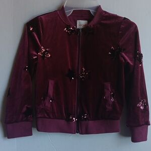 MAROON VELVET JACKET WITH SEQUINS